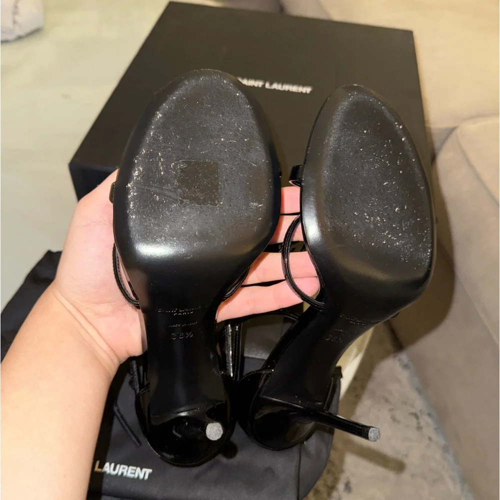 YSL (Saint Laurent) Cassandra Sandals in Patent Leather - Picture 10 of 11